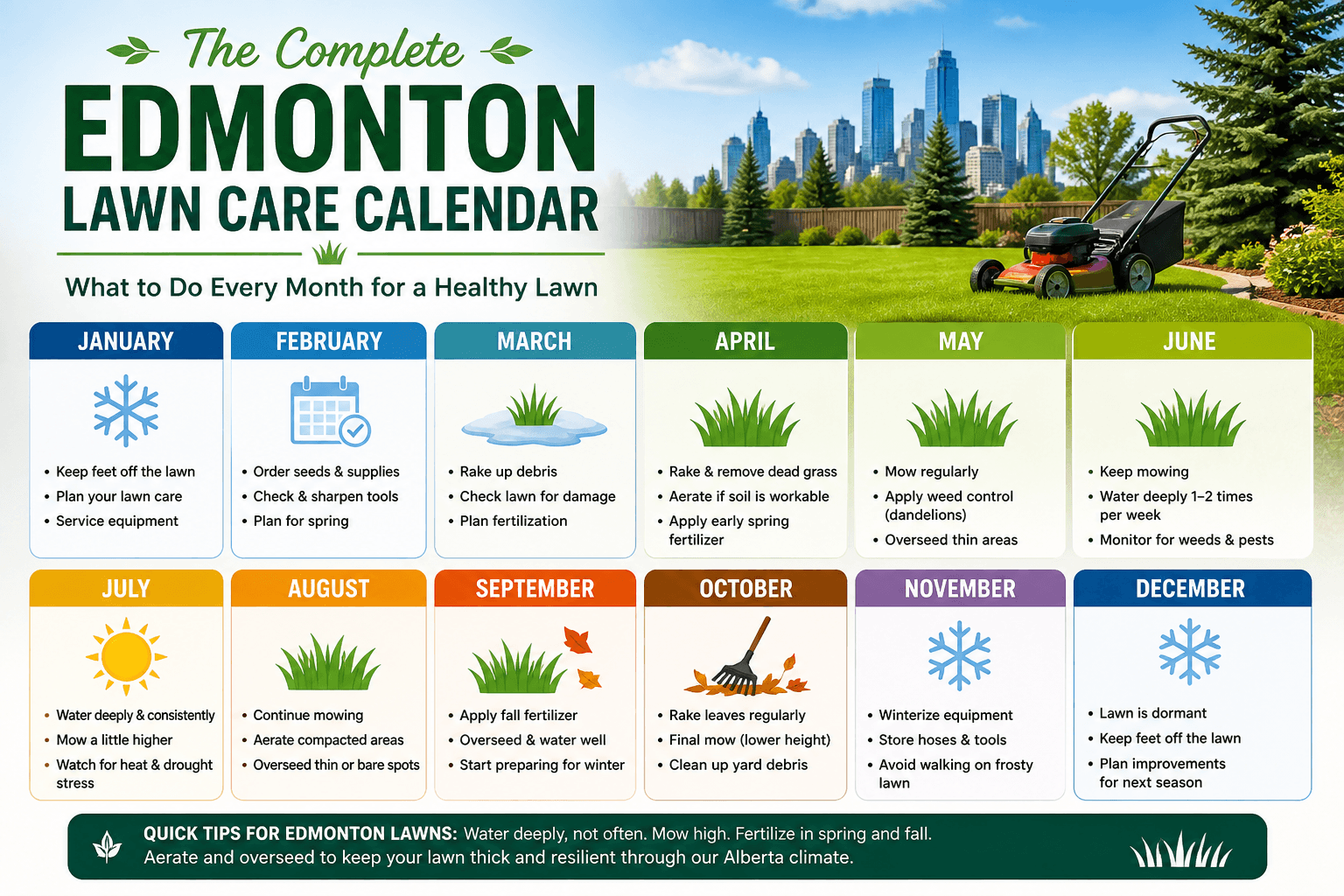 Edmonton lawn care calendar